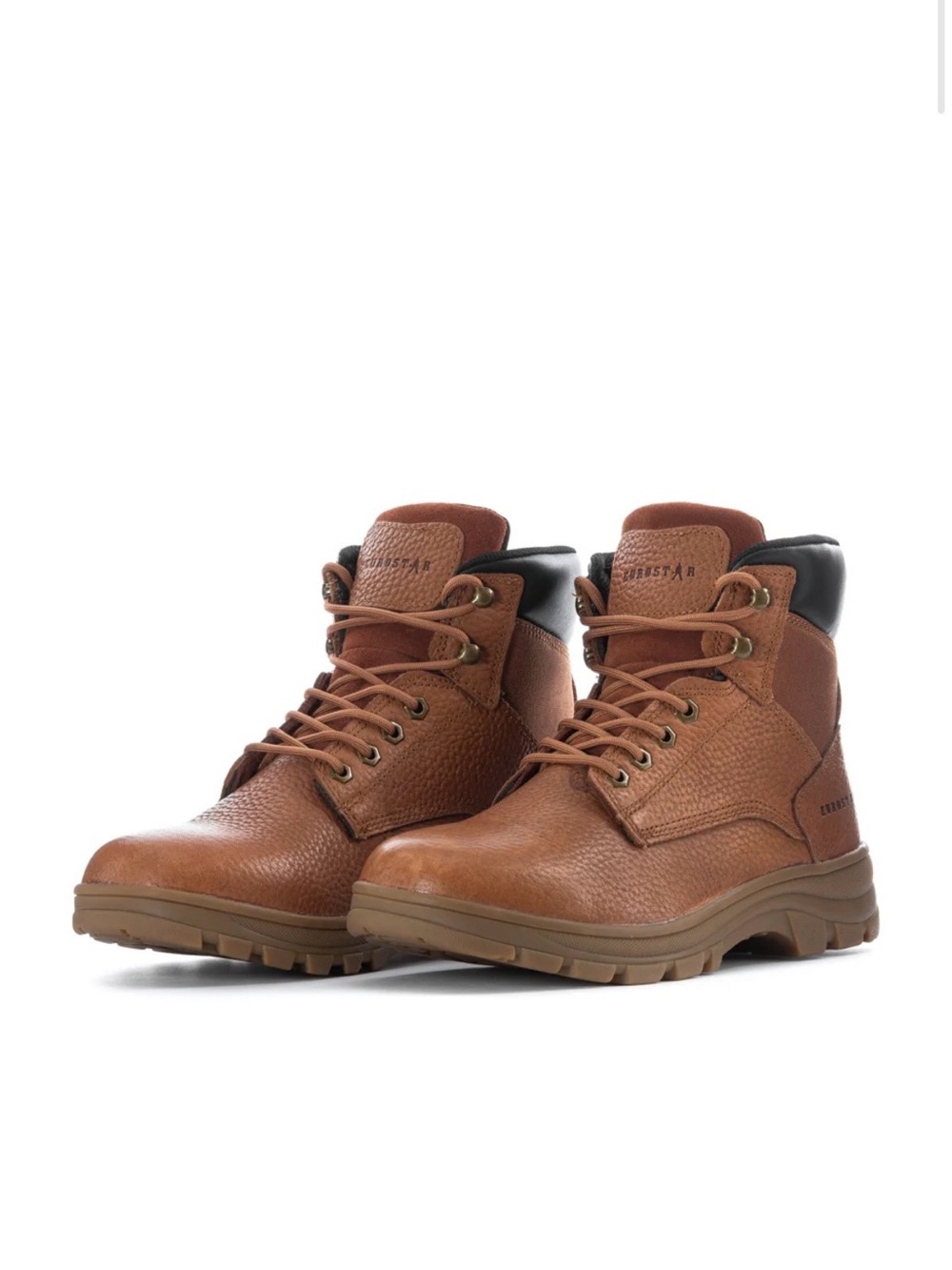 Men's Tan Leather Lace-Up Work Boots